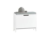 Sobuy Fsr151-K-W, Hallway Shoe Bench Shoe Rack Shoe Cabinet With Seat Cushion And Flip-Drawer, White