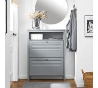 Sobuy Fsr152-Hg, Hallway Shoe Cabinet Shoe Rack Shoe Storage Cupboard Organizer, Grey-Clearance