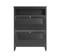 Sobuy Fsr152-Sch, Hallway Shoe Cabinet Shoe Rack Shoe Storage Cupboard Organizer, Black