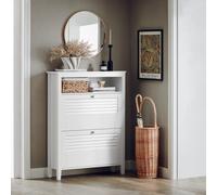 Sobuy Fsr152-W, Hallway Shoe Cabinet Shoe Rack Shoe Storage Cupboard Organizer,white,w80Xd25Xh108