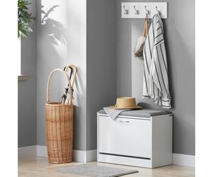 Sobuy Fsr16-Hg, Shoe Storage Bench Shoe Cabinet Flip Drawer Removable Shelves,grey,w60Xd30Xh47
