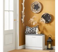 Shoe Storage Bench with Flip Drawer and Removable Shelves & Cushioned Seat Shoe Cabinet for Entryway or Hallway,Wooden Furniture Unit,SoBuy FSR16-K...