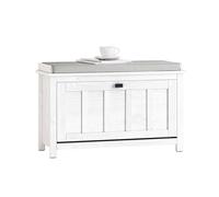 Sobuy Fsr161-W, Hallway Shoe Bench Shoe Rack Shoe Cabinet With Flip-Drawer And Seat Cushion, White