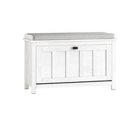 Sobuy Fsr161-W, Hallway Shoe Bench Shoe Rack Shoe Cabinet With Flip-Drawer And Seat Cushion, White