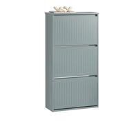 SoBuy FSR165-H-HG, 3 Flip-drawers Shoe Cabinet Shoe Rack Shoe Storage Cupboard, Grey