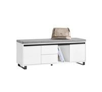 Sobuy Fsr176-W, Hallway Storage Bench Shoe Bench Shoe Cabinet With Seat Cushion,white,w110Xd35Xh42