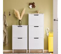 Sobuy Fsr177-H-W,shoe Cabinet Organizer Flip Drawers Storage Cupboard,white