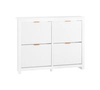 SoBuy FSR186-W White 4 Flip-Drawer Shoe Cabinet, 104x23x82cm