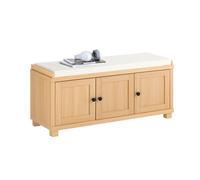 SoBuy FSR188-N, Hallway Storage Bench Shoe Bench Shoe Cabinet with Seat Cushion, Wood