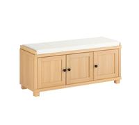 SoBuy FSR188-N Light Oak Shoe Storage Bench with Cushioned Seat