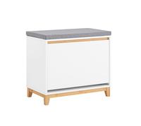 SoBuy FSR191-WN Shoe Storage Bench with Seat Cushion - White & Natural