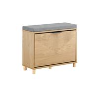 SoBuy FSR199-N, Shoe Storage Bench Seat Wooden Shoe Rack Cabinet Flip Drawer + Padded Cushion Hallway Entryway Furniture Compact Unit for Small Spaces