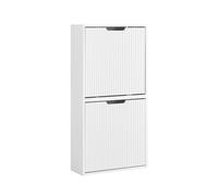 Sobuy Fsr204-W,slim Floating Cabinet Shoe Storage Cabinet 19Cm Depth Shoe Rack With Flip Doors