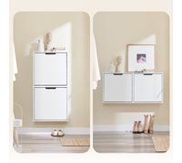 Sobuy Fsr204-W,slim Shoe Storage Cabinet 19Cm Depth Shoe Rack With Flip Doors,white,w50Xd19Xh99.6