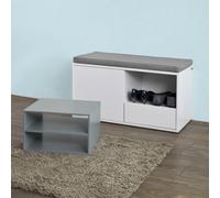 Sobuy Fsr37-W, Hallway Shoe Cabinet Shoe Rack, Shoe Storage Bench With Removable Seat Cushion,white,w80Xd35Xh46