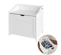 SoBuy® FSR40-W White Bathroom Storage Cabinet Chest, Laundry Bin, Laundry Basket, Toy Box