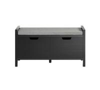 Sobuy Fsr63-Ii-Sch, Shoe Bench Shoe Rack Shoe Cabinet Hallway Storage Bench With Seat Cushion, Black