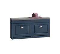 SoBuy FSR64-B, Shoe Storage Bench with Seat Cushion 2 Flip-Drawer Hallway Shoe Rack Organizer Shoe Bench Storage with Seat for Entrance Bedroom Indoor