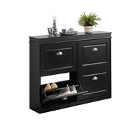 SoBuy 4 Drawers Shoe Cabinet Organiser - Black