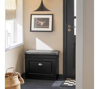 Sobuy Shoe Bench With One Door Black 60X24X52Cm Functional Fsr82-K-Sch