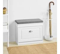 SoBuy FSR82-K-W, Shoe Bench Shoe Cabinet with Flip-drawer & Seat Cushion
