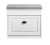 Sobuy Fsr82-K-Wg, Shoe Storage Bench With Seat Cushion - Narrow Shoe Cabinet With Flip Drawer & 2-Tier Rack