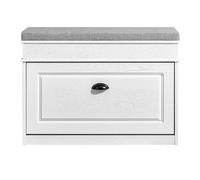 Sobuy Fsr82-L-Wg, Shoe Storage Bench With Seat Cushion - Narrow Shoe Cabinet With Flip Drawer & 2-Tier Rack