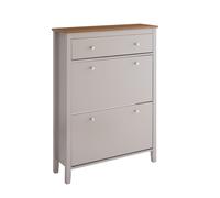 SoBuy FSR89-KA, Slim Shoe Storage Cabinet for Hallway - Wooden Shoe Rack Cabinet with Drawer and 2 Flip Drawers, Holds 12 Pairs - Easy Assembly, 8