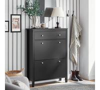 Sobuy Fsr89-Sch, Shoe Cabinet Shoe Rack Shoe Storage Cupboard Organizer Unit With 2 Filp Drawers, Black,w80Xd25Xh108