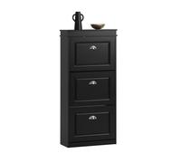 SoBuy FSR94-SCH, Shoe Storage Cabinet Organizer Narrow Shoe Cabinet with 3 Flip Drawers, Slim Storage Unit for Hallway, Entryway, Corridor, Small Spac