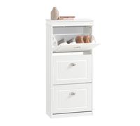 SoBuy FSR94-W, 3 Flip-drawers Shoe Cabinet Shoe Storage Cupboard Organizer White W53 x D24 x H117cm