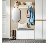 Sobuy Fsr98-L-W, Shoe Storage Bench With Cushion - Shoe Rack & Cabinet With Flip Drawers,white,w65Xd23Xh82