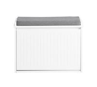 SoBuy Shoe Cabinet Drawers Bench with Padded Cushion Seat,FSR98-W White