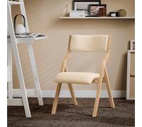 Sobuy Fst40-W, Folding Wooden Padded Chair No Assembly Kitchen Dining Chairs With Backrest And Seat, Compact, White