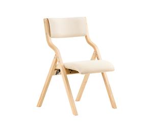 SoBuy FST40-W Wooden Padded Folding Chair - Space-Saving Birch Wood, No Assembly, Removable Covers, 90kg, 79cm High