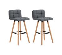SoBuy FST50-DGx2 Set of2Kitchen Breakfast Bar Stool,Fabric Padded Seat