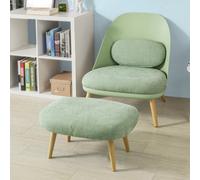Sobuy Fst63-Gr,armchair With Beech Footrest Fabric Grey 67Cm Wide,green,w65Xd59Xh76