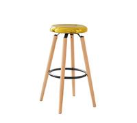 SoBuy FST89-G, Kitchen Breakfast Barstool Bar Stool with Metal Seat & Beech Wood Legs, Gold
