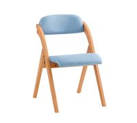 SoBuy FST92-BL Folding Chair Wooden Padded Kitchen&Office Chair with Ergonomic Backrest, Compact & Space-Saving, No Assembly Required Blue 47.5 x 59 x