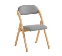 SoBuy FST92-N, Folding Chair Wooden Padded Kitchen&Office Chair with Ergonomic Backrest, Compact & Space-Saving, No Assembly Required Light Grey 47.5