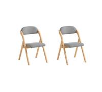 Sobuy Fst92-Nx2, Set Of 2 Folding Chairs Wooden Padded Chairs With Ergonomic Backrest No Assembly Required,wood Veneer,w54Xd47Xh81