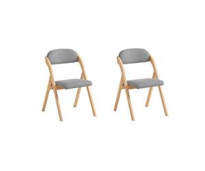 Sobuy Fst92-Nx2, Set Of 2 Folding Chairs Wooden Padded Chairs With Ergonomic Backrest No Assembly Required,wood Veneer,w54Xd47Xh81