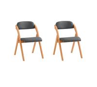 SoBuy FST92-SGx2, Dining Chairs Set of 2 Folding Chairs Indoor Wooden Padded Kitchen & Office Chair with Ergonomic Backrest, Compact & Space-Saving Ki