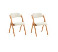 SoBuy FST92-Wx2, Dining Chairs Set of 2 Folding Chairs Indoor Wooden Padded Kitchen & Office Chair with Ergonomic Backrest, Compact & Space-Saving Kit