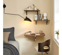 Sobuy Fwt03-Pf, Folding Wall-Mounted Drop-Leaf Table Foldable Table Compact Computer Desk,neutral,w60Xd40Xh26