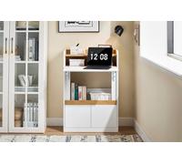 Sobuy Fwt109-Nw, Folding Table Desk Computer Desk Workstation With 2 Drawers ,wood Effect,w63Xd30Xh93