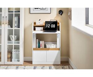Sobuy Fwt109-Nw, Folding Table Desk Computer Desk Workstation With 2 Drawers ,wood Effect,w63Xd30Xh93