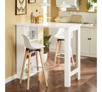 Sobuy Fwt17-Ii-W Kitchen Breakfast Bar Table Modern Dining Table With 3-Tier Storage Shelves Tall Table,white,w112Xd57Xh106