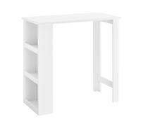 SoBuy FWT17-II-W White Breakfast Bar Table with 3-Tier Shelves