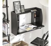 Sobuy Fwt18-Sch, Wall-Mounted Table Desk With Storage Shelves, Black,w82Xd39Xh60